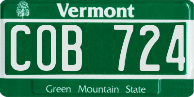 VT license plate COB724