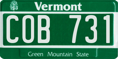 VT license plate COB731
