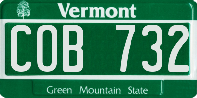 VT license plate COB732