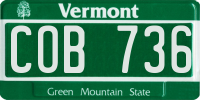 VT license plate COB736