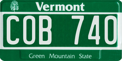 VT license plate COB740