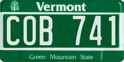VT license plate COB741