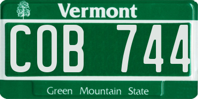 VT license plate COB744