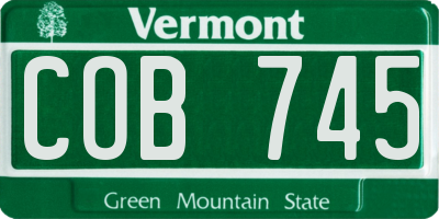 VT license plate COB745