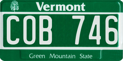 VT license plate COB746