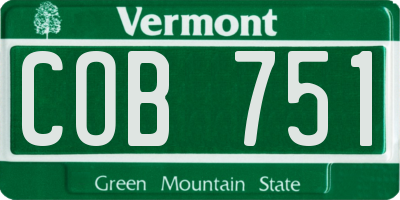 VT license plate COB751