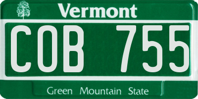VT license plate COB755