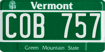 VT license plate COB757