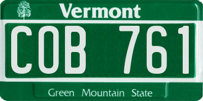 VT license plate COB761