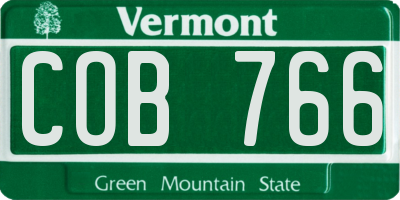 VT license plate COB766