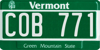 VT license plate COB771