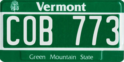 VT license plate COB773