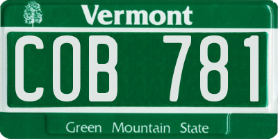 VT license plate COB781