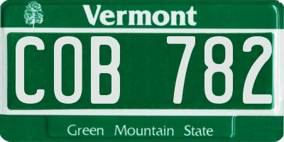 VT license plate COB782