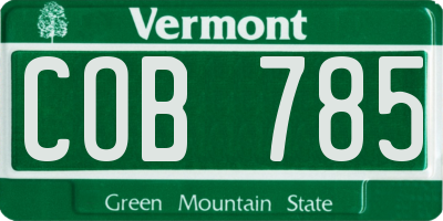 VT license plate COB785