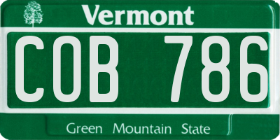 VT license plate COB786