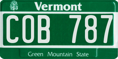 VT license plate COB787