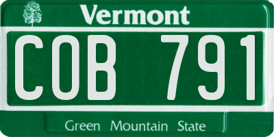 VT license plate COB791