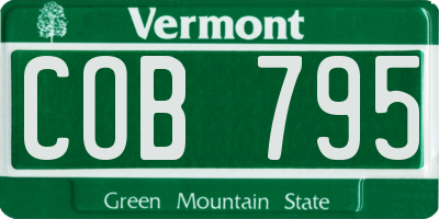 VT license plate COB795