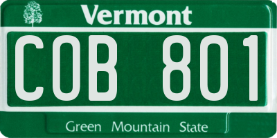 VT license plate COB801