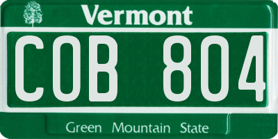 VT license plate COB804