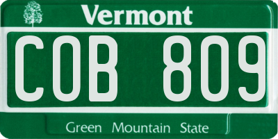 VT license plate COB809