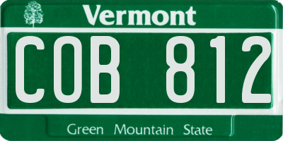 VT license plate COB812