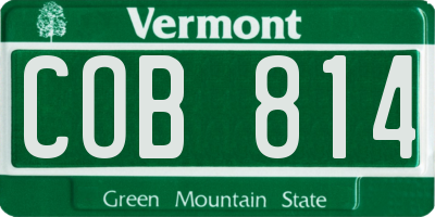 VT license plate COB814