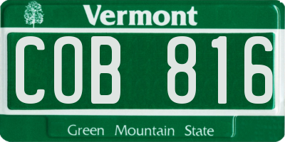 VT license plate COB816