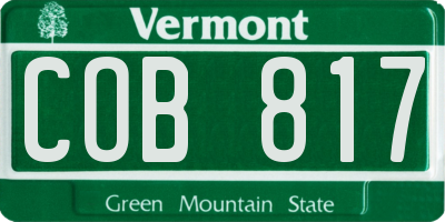 VT license plate COB817