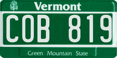 VT license plate COB819