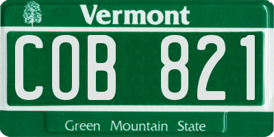 VT license plate COB821