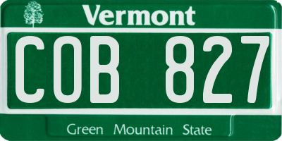 VT license plate COB827