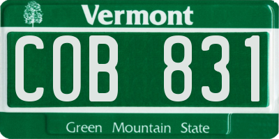 VT license plate COB831