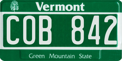 VT license plate COB842