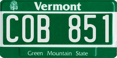 VT license plate COB851