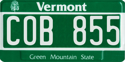 VT license plate COB855