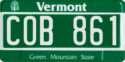 VT license plate COB861