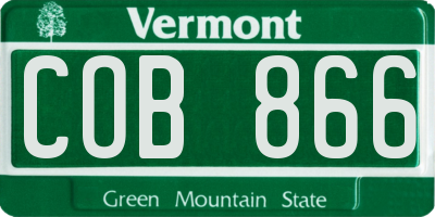 VT license plate COB866