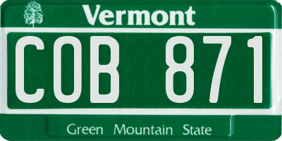 VT license plate COB871