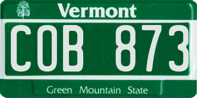 VT license plate COB873
