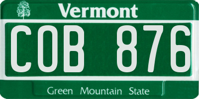VT license plate COB876