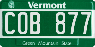 VT license plate COB877