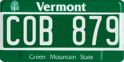 VT license plate COB879