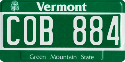 VT license plate COB884