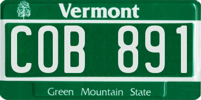 VT license plate COB891