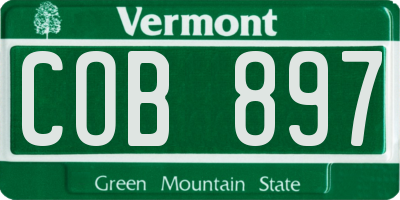 VT license plate COB897