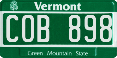 VT license plate COB898