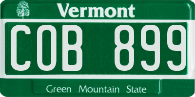 VT license plate COB899