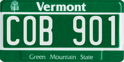 VT license plate COB901
